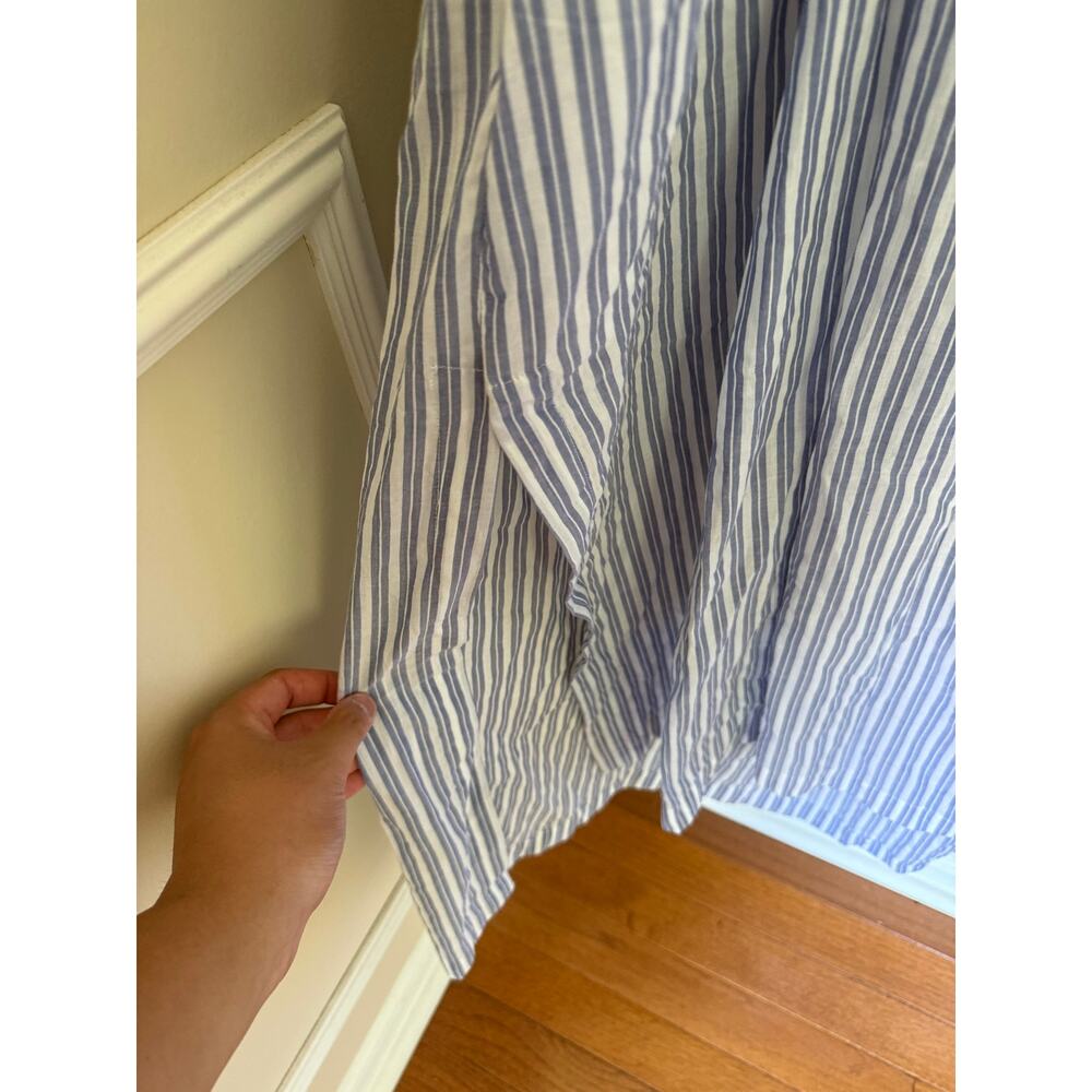 Preppy Summer J. Crew Pinstripe Ruffle Braided Strap Voile Shift Maxi Dress- XXL - Picture 8 of 10